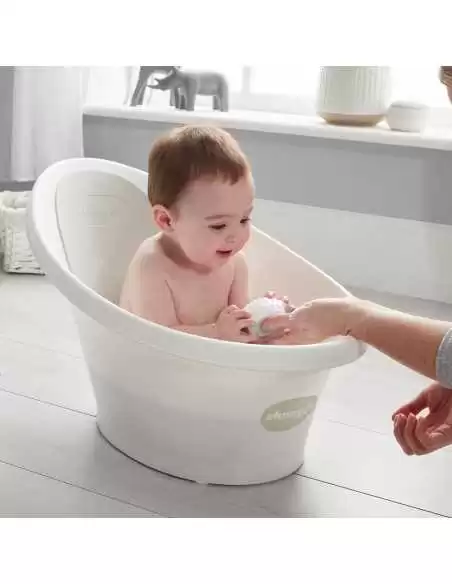 Shnuggle Baby Bath With Plug-White/Grey Shnuggle