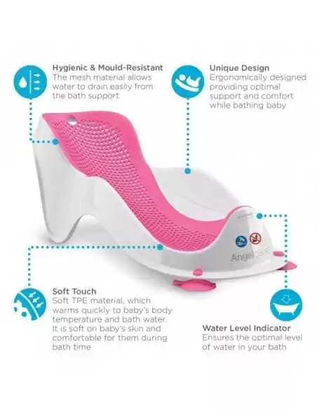 Angelcare Soft Touch Mini Baby Bath Support-Pink Angelcare
