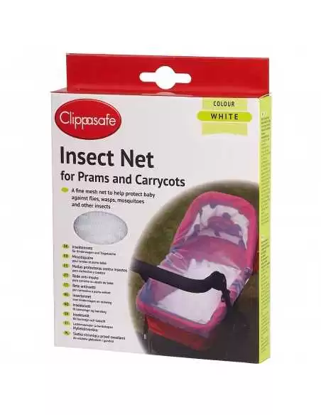 Clippasafe Pram & Carrycot Insect Net-White Clippasafe