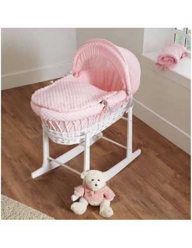 Cuddles Moses Basket Pink Dimple On...