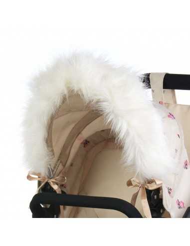 Roma Dolls Pram Hood Fur-Cream