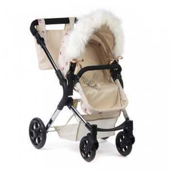 Roma Dolls Pram Hood Fur-Cream 2