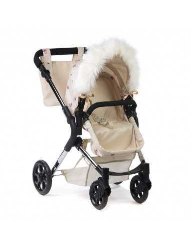 Roma Dolls Pram Hood Fur-Cream Roma Dolls Pram Hood Fur-Cream