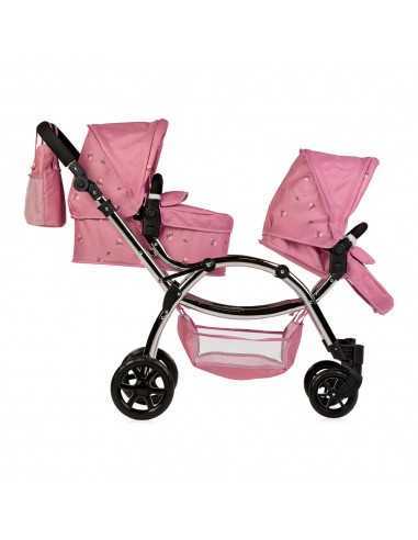 Roma Darcie Twin Dolls Pram-Pink Roma Darcie Twin Dolls Pram-Pink