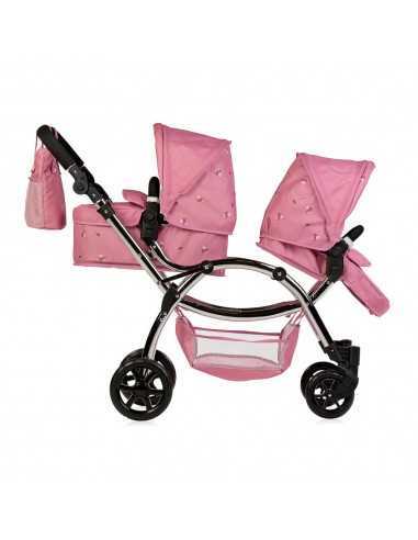Roma Darcie Twin Dolls Pram-Pink Roma Darcie Twin Dolls Pram-Pink