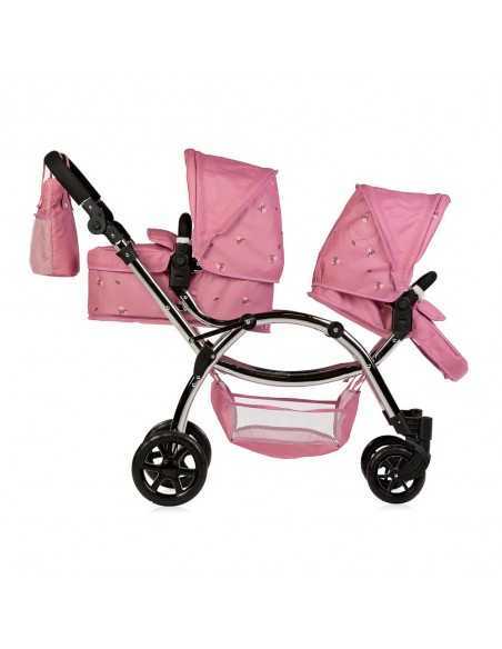 Roma Darcie Twin Dolls Pram-Pink Roma