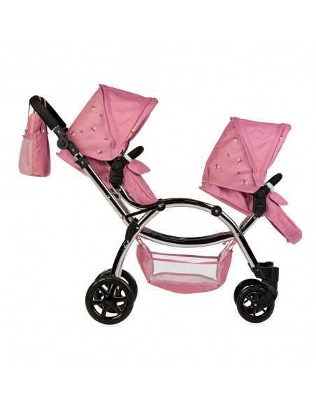 Roma Darcie Twin Dolls Pram-Pink Roma