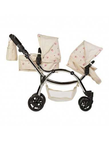 Roma Darcie Twin Dolls Pram-Cream Roma Darcie Twin Dolls Pram-Cream