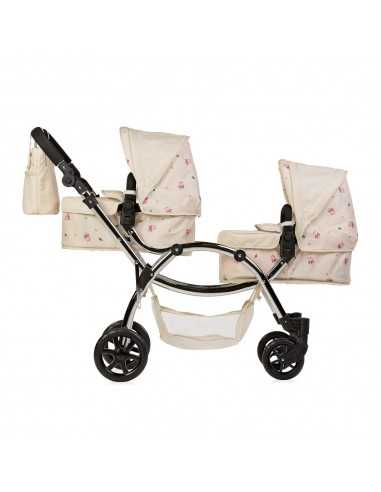 Roma Darcie Twin Dolls Pram-Cream Roma Darcie Twin Dolls Pram-Cream