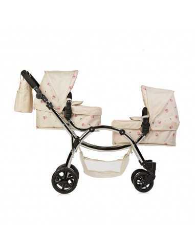 Roma Darcie Twin Dolls Pram-Cream Roma Darcie Twin Dolls Pram-Cream