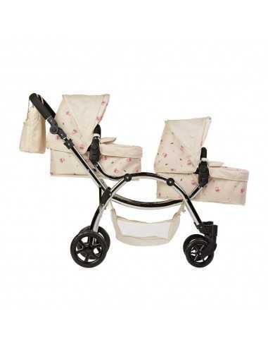 Roma Darcie Twin Dolls Pram-Cream Roma Darcie Twin Dolls Pram-Cream