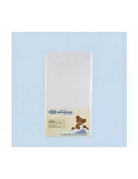 DK Sheets Interlock Fitted Sheet Moses Re11 White D K Sheets