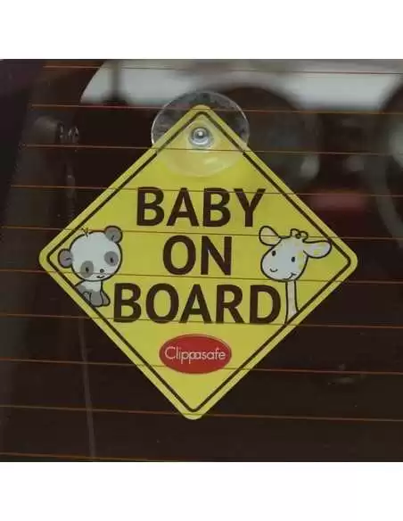Clippasafe Auto Baby On Board Sign-Yellow Clippasafe
