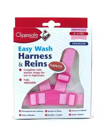 Clippasafe Harness & Reins Easy Wash-Pink Clippasafe