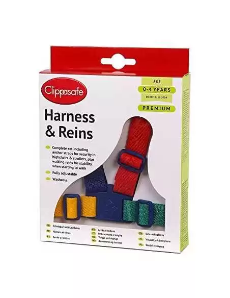 Clippasafe Harness & Reins Easy Wash Multi Coloured Clippasafe