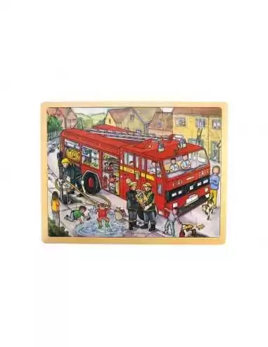 Bigjigs Toys Tray Puzzle Fire Engine-Red