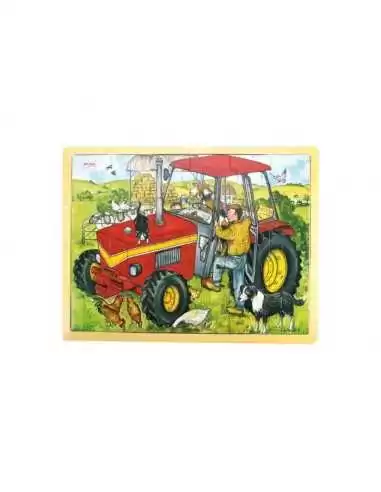 Bigjigs Toys Tray Puzzle Tractor-Red