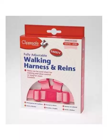 Clippasafe Walking Rein And Harness-Pink Clippasafe
