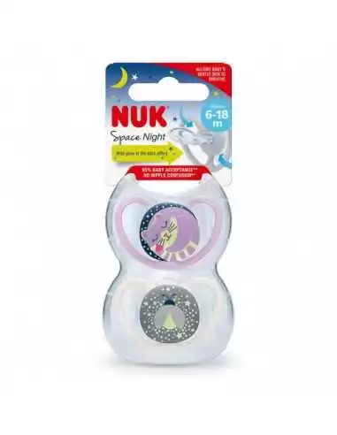 Nuk Soother Space Night Pink Size 2 x2