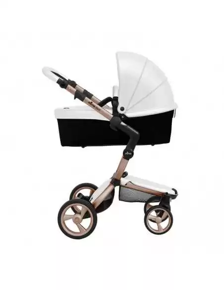 mima Xari 3-in-1 Rose Gold Chassis Pushchair-Snow White/Pure Black Mima