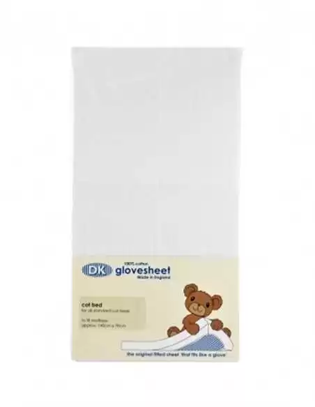 DK Sheets Interlock Fitted Sheet Moses Re11 White D K Sheets