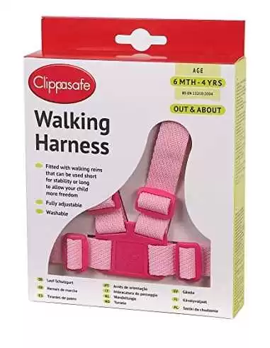 Clippasafe Walking Rein And Harness-Pink