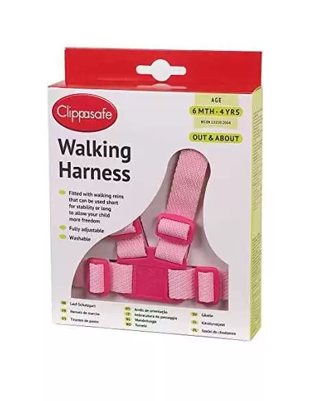 Clippasafe Walking Rein And Harness-Pink Clippasafe