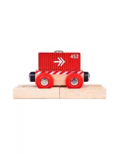 Bigjigs Rail Container Wagon-Red