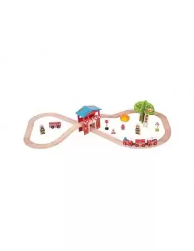 Bigjigs Rail Fire Station Train Set