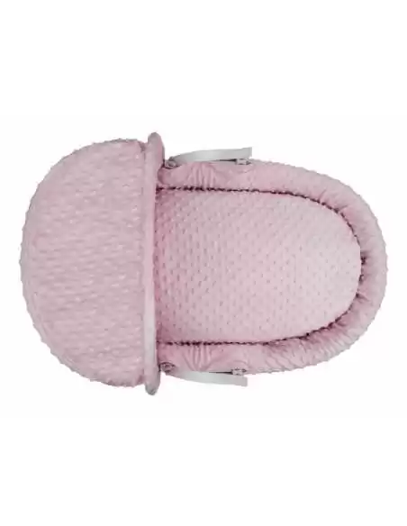 Kinder Valley Pink Dimple White Wicker Moses Basket 