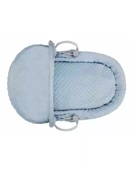 Kinder Valley Blue Dimple White Wicker Moses Basket 