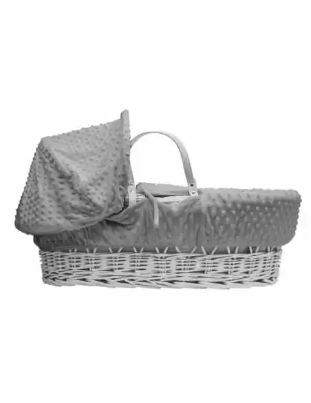 Kinder Valley Grey Dimple White Wicker Moses Basket