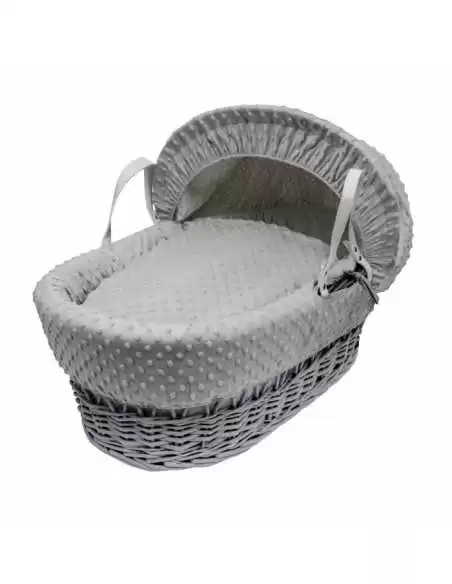 Kinder Valley Grey Dimple Grey Wicker Moses Basket 