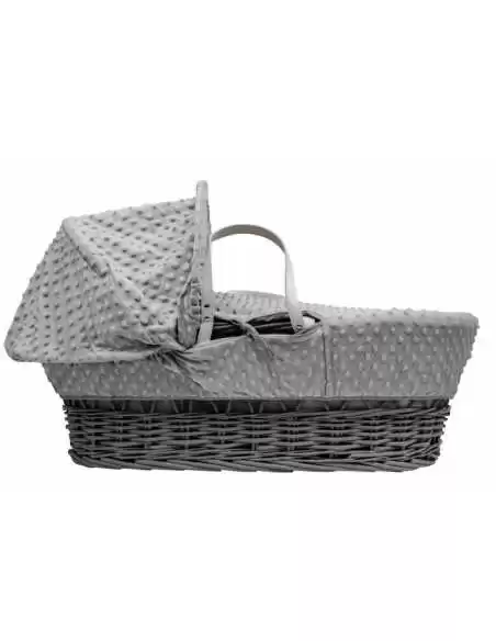 Kinder Valley Grey Dimple Grey Wicker Moses Basket 