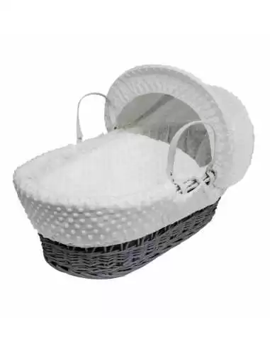 Kinder Valley White Dimple Grey Wicker Moses Basket