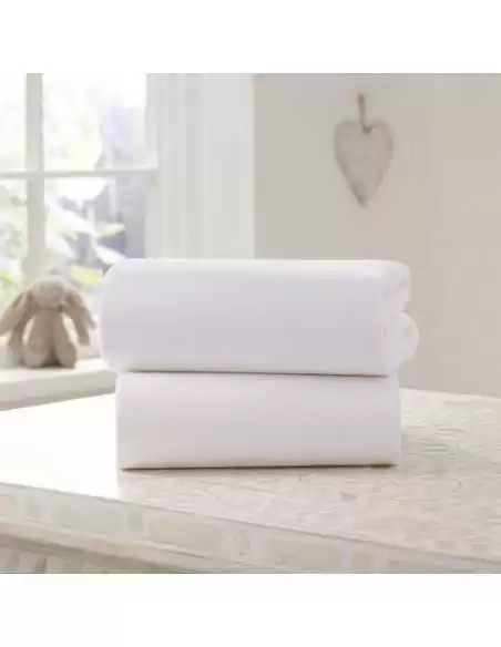 Clair de Lune 2 Pack Universal Bedside Crib Fitted Sheets - 50 x 90 cm Clair De Lune