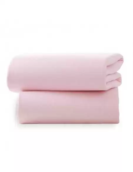 Clair de Lune 2 Pack Cotton Fitted Pram/Crib Sheets - 90 x 40 cm-Pink Clair De Lune