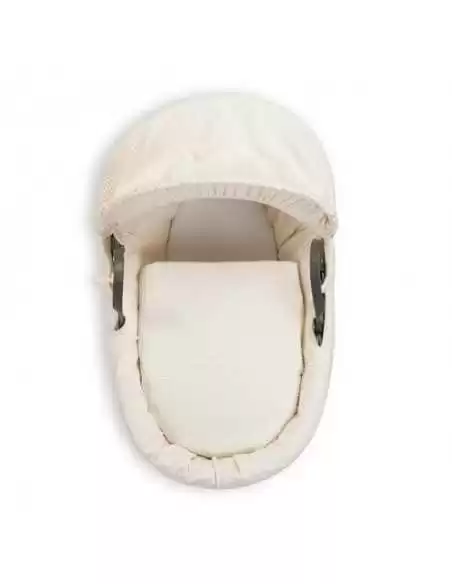 Clair de Lune Waffle Grey Wicker Moses Basket-Cream Clair De Lune
