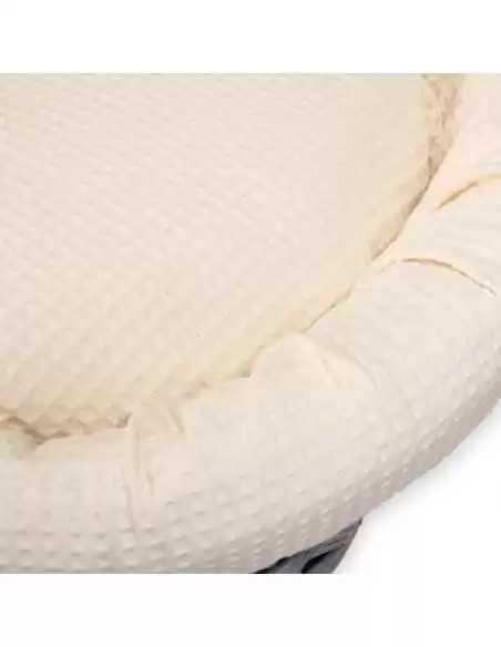 Clair de Lune Waffle Grey Wicker Moses Basket-Cream Clair De Lune