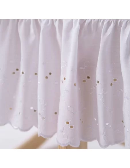 Clair de Lune Broderie Anglaise Palm Moses Basket-White Clair De Lune