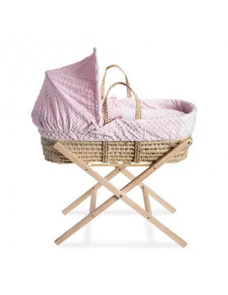 Clair De Lune Dimple Palm Moses Basket-Pink Clair De Lune