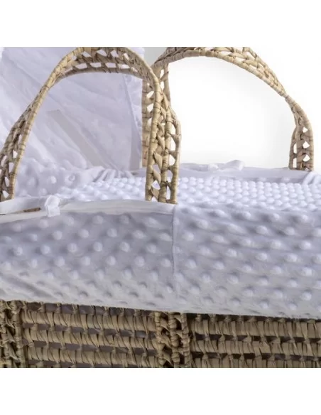 Clair de Lune Dimple Palm Moses Basket-White Clair De Lune