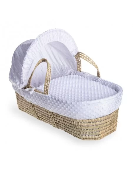 Clair de Lune Dimple Palm Moses Basket-White Clair De Lune
