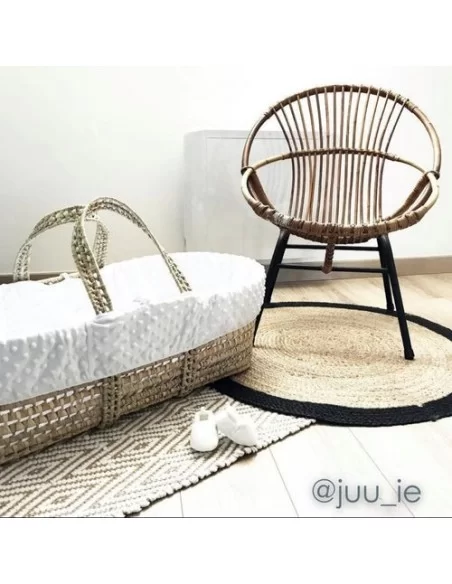 Clair de Lune Dimple Palm Moses Basket-White Clair De Lune