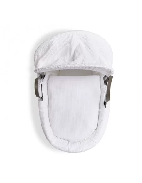 Clair de Lune Waffle Grey Wicker Moses Basket-White Clair De Lune