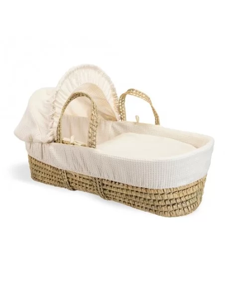 Clair de Lune Waffle Palm Moses Basket-Cream Clair De Lune