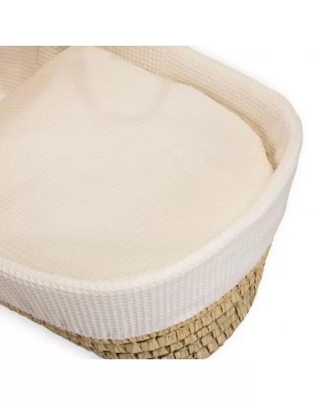 Clair de Lune Waffle Palm Moses Basket-Cream Clair De Lune