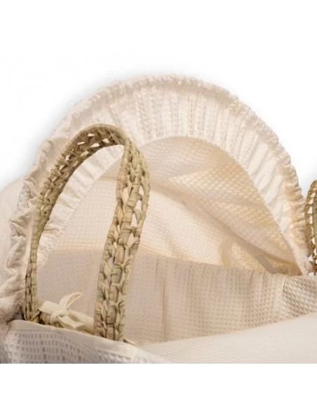 Clair de Lune Waffle Palm Moses Basket-Cream Clair De Lune