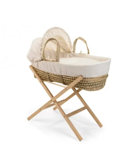Clair de Lune Waffle Palm Moses Basket-Cream Clair De Lune