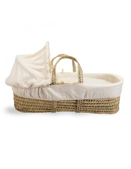 Clair de Lune Waffle Palm Moses Basket-Cream Clair De Lune